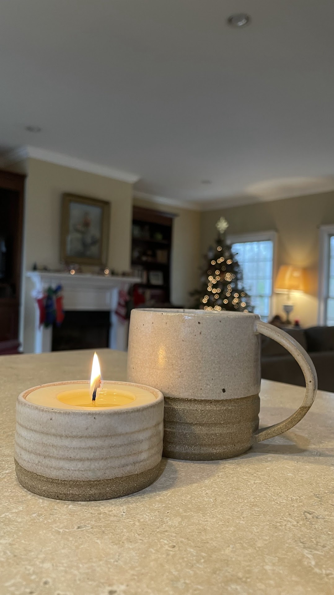 The stolen mug, with the guilty-conscience candle