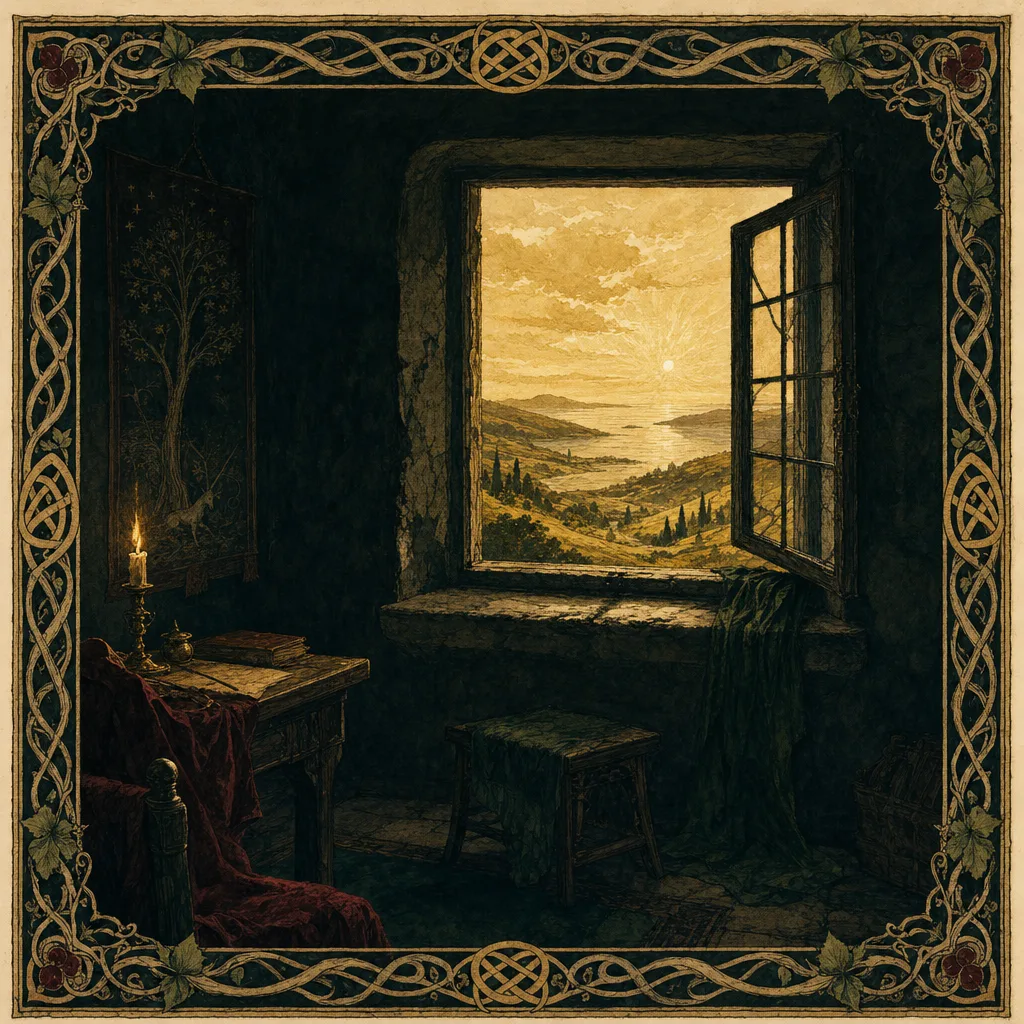 A painted emblem for The Rumour of Home.